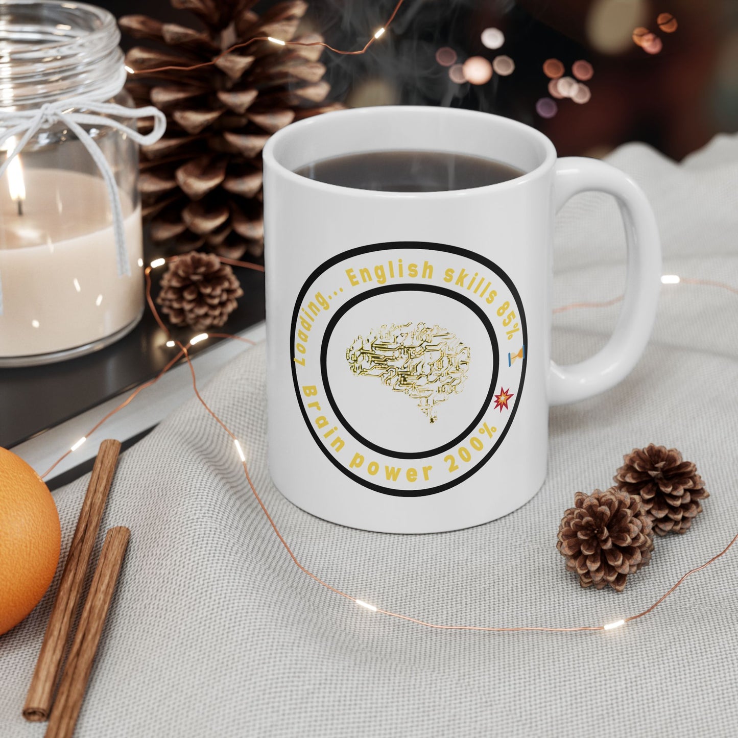 English Skills Loading Ceramic Mug, (11oz, 15oz)